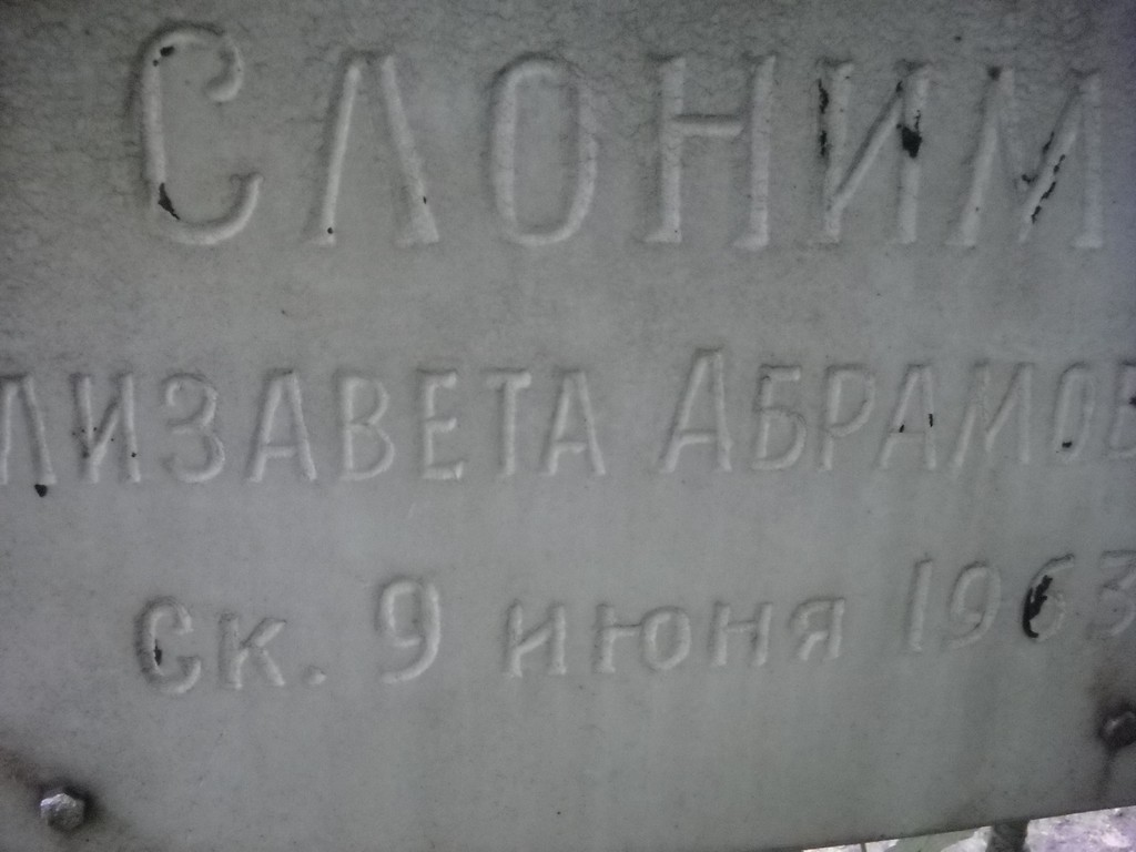 Слоним Елизавета Абрамовна, Саратов, Еврейское кладбище